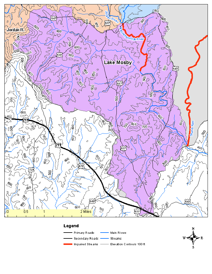 Lake Mosby, Topographic Map